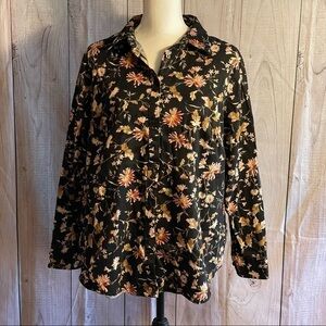 CHAPS Button Down Top, Size 0X